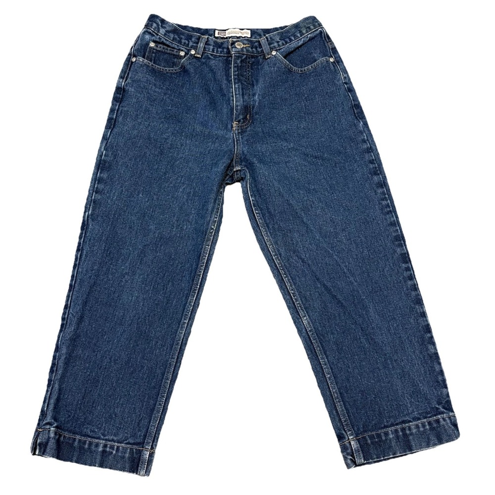 90s Vintage Style Faded Glory Mom Jeans Wide Leg Crop‎ Women 10 30x22